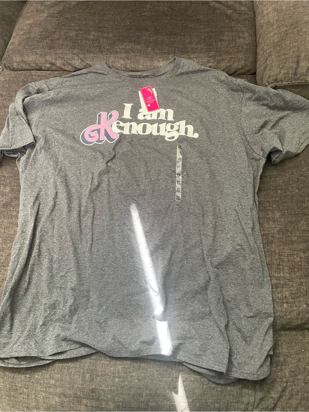 Barbie The Movie "I am Kenough" Gray Short Sleeve Graphic T-Shirt XXL new